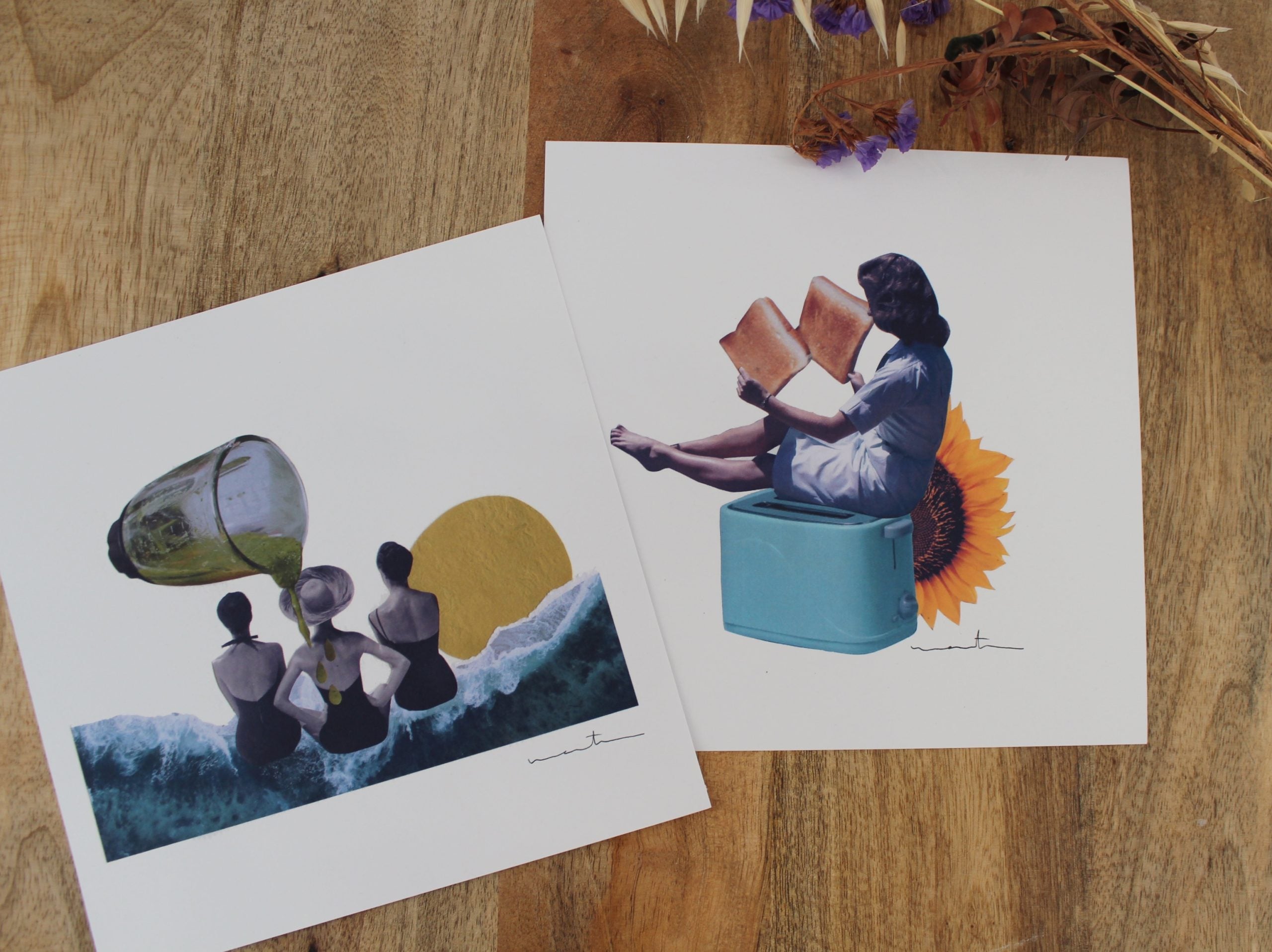 JUNIO/JULIO - Lámina collage reversible 20 x 20 cm