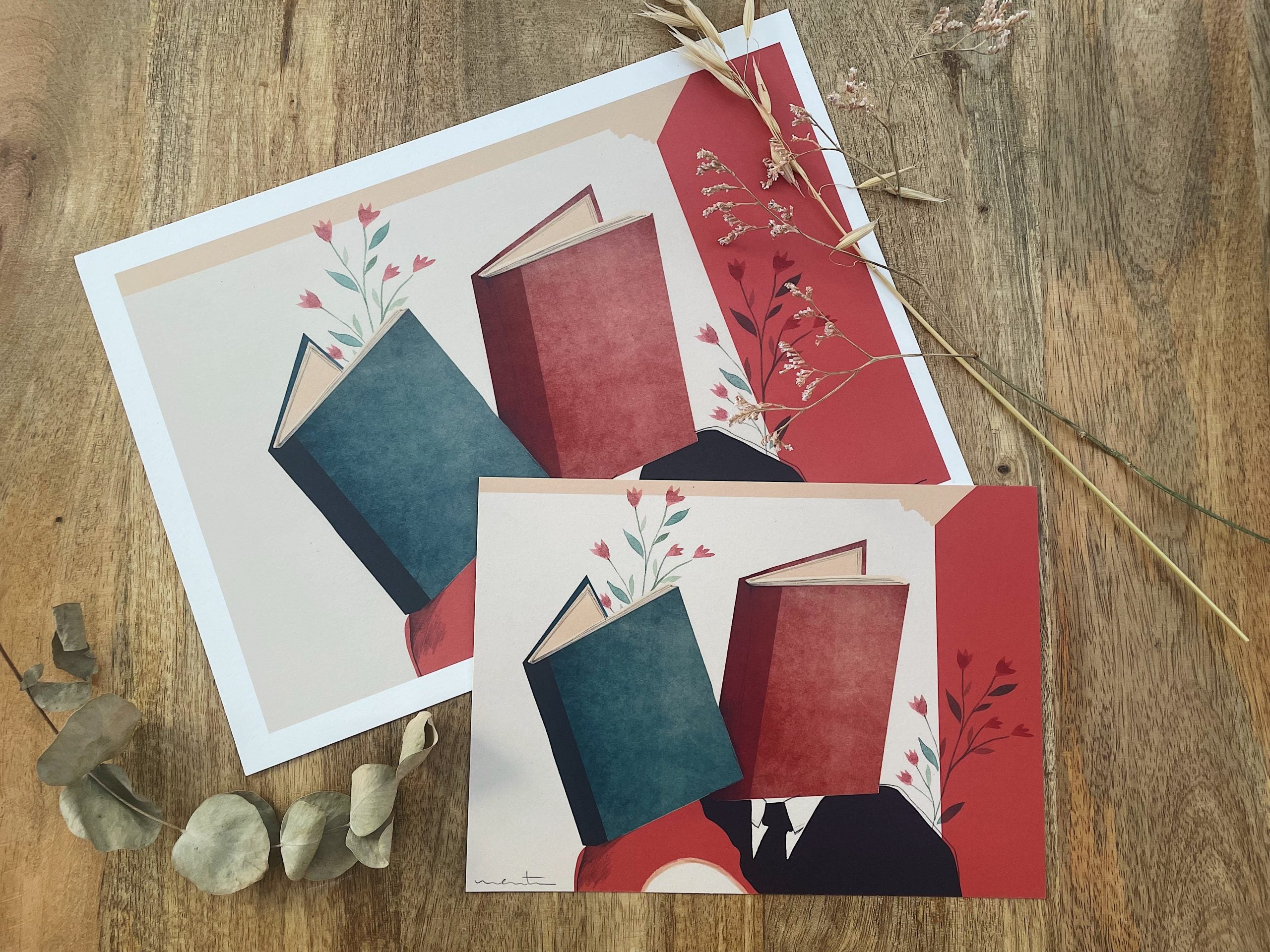 LOS AMANTES LITERARIOS · Lámina decorativa A5 - A4 - 30x40