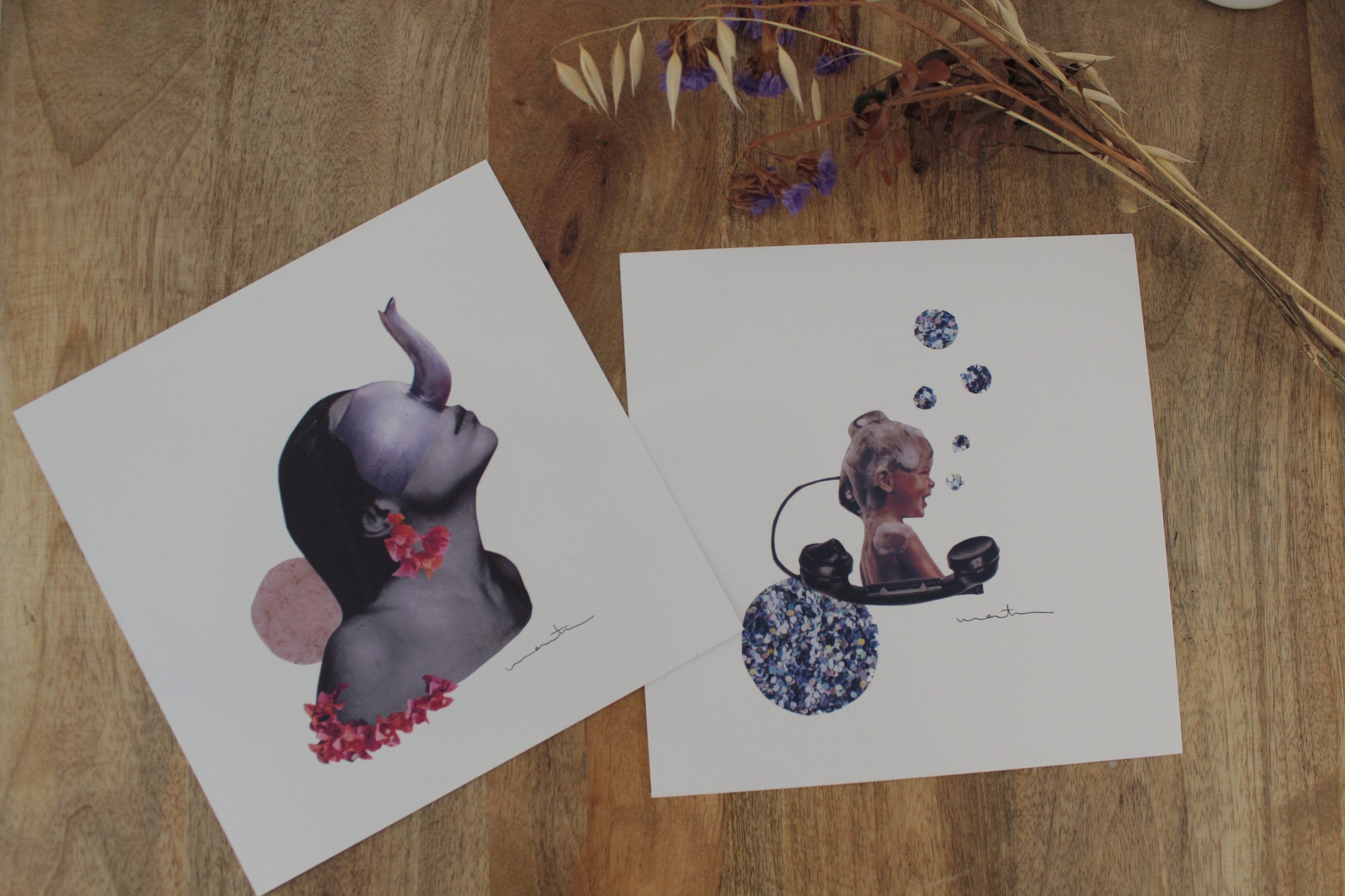 FEBRERO/DICIEMBRE - Lámina collage reversible 20 x 20 cm