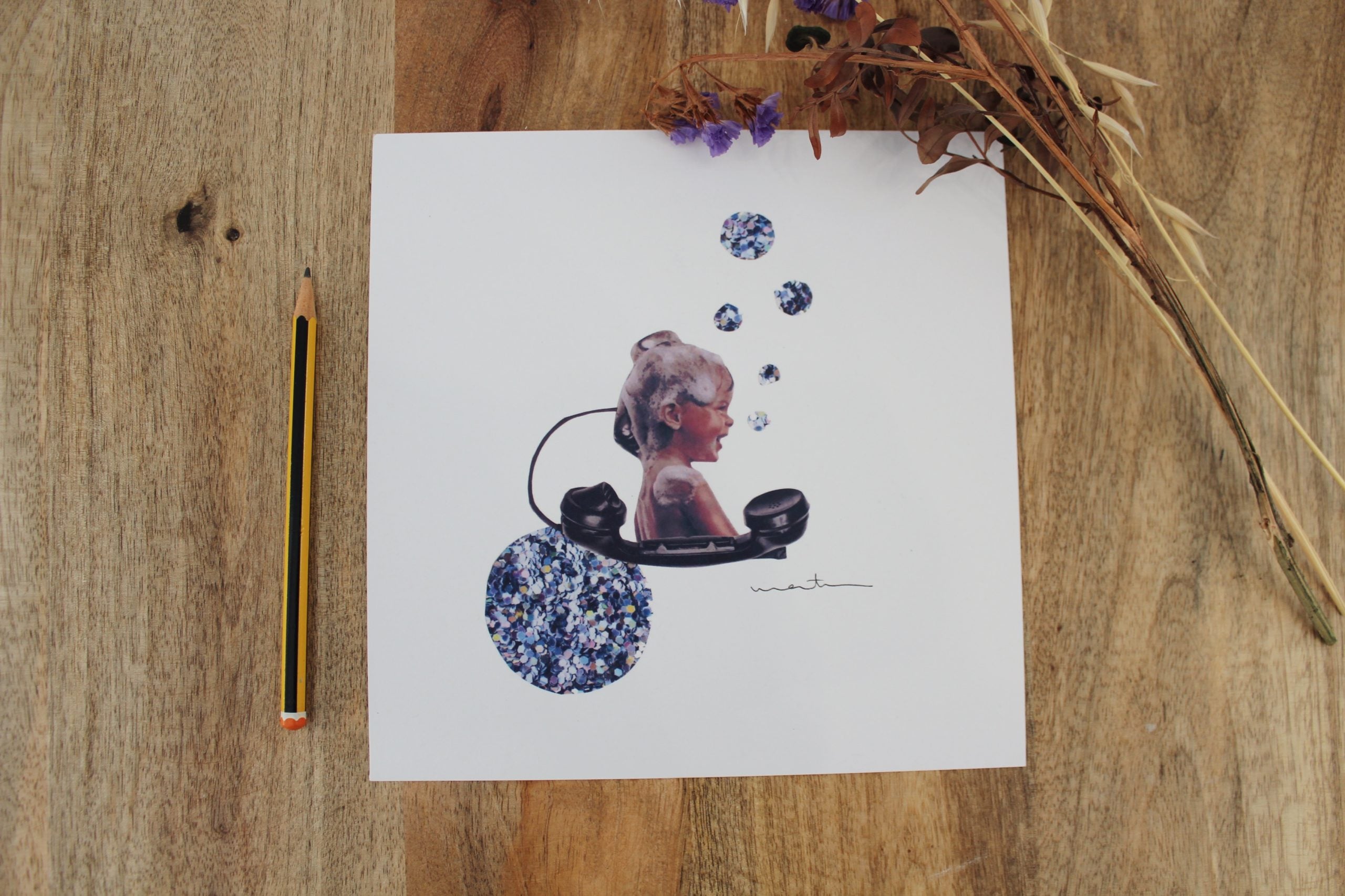 FEBRERO/DICIEMBRE - Lámina collage reversible 20 x 20 cm