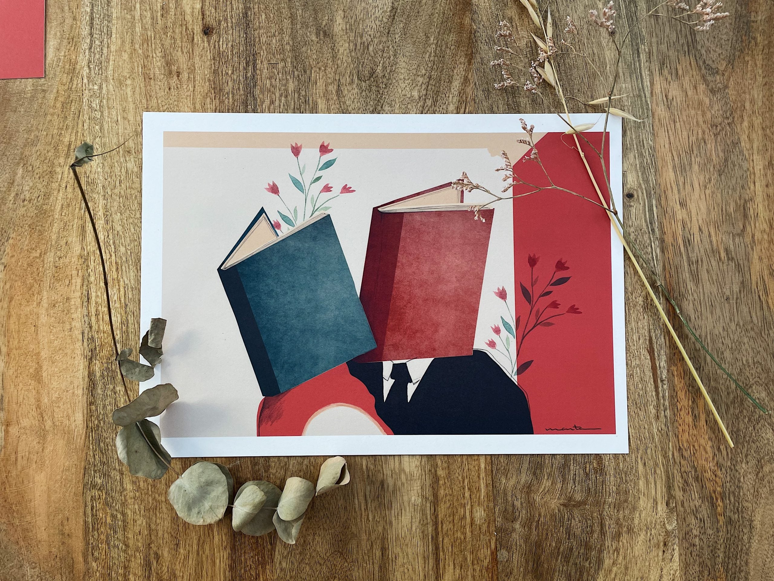 LOS AMANTES LITERARIOS · Lámina decorativa A5 - A4 - 30x40