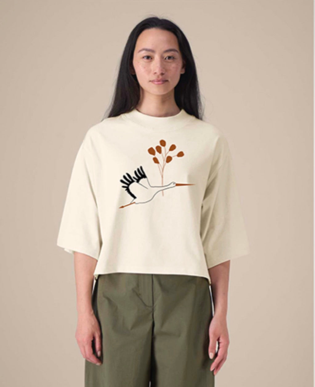 Camiseta cropped - Cigüeña | Colección ARREI