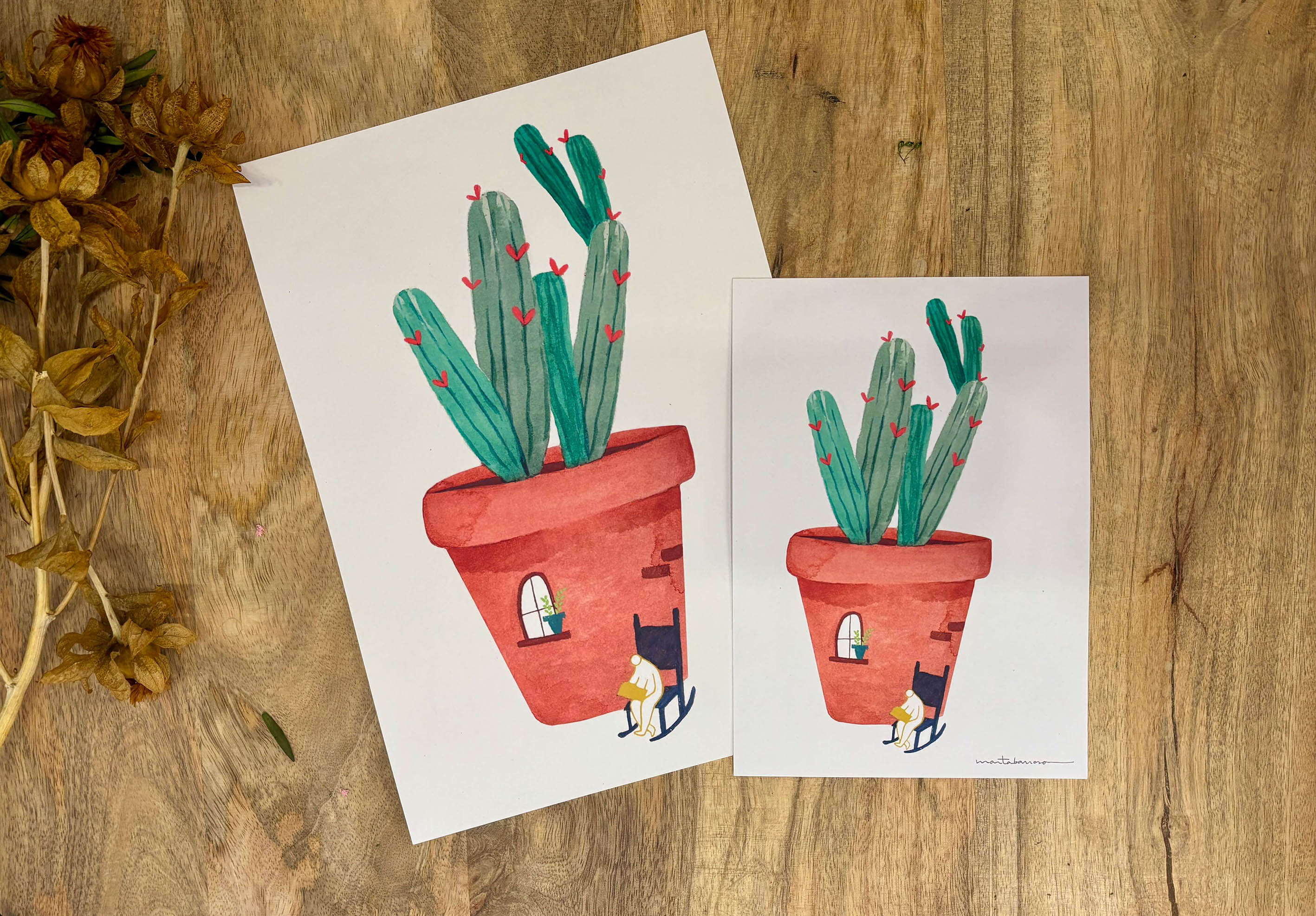 Bajo el cactus - Lámina A4 / A5