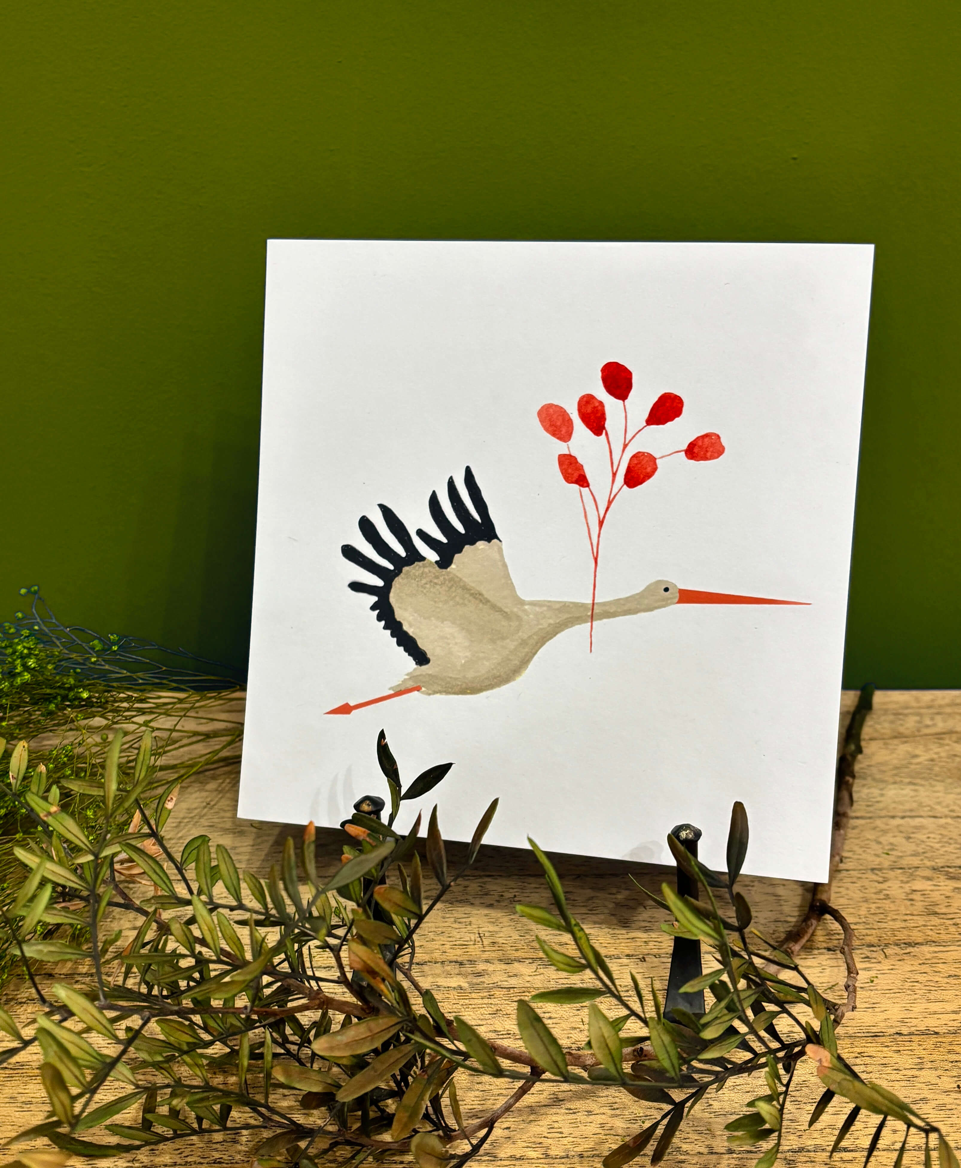 CIGÜEÑA - Lámina 20x20 | Colección ARREI