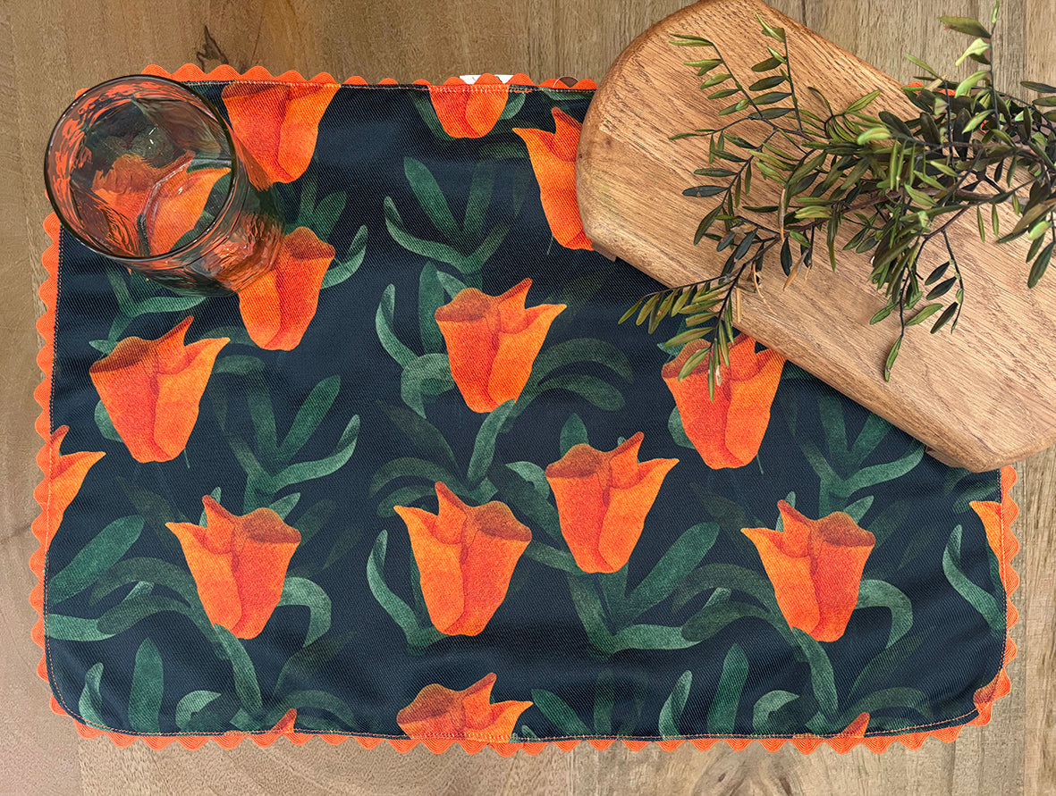 Mantel individual Amapola de California | Colección TUKUY