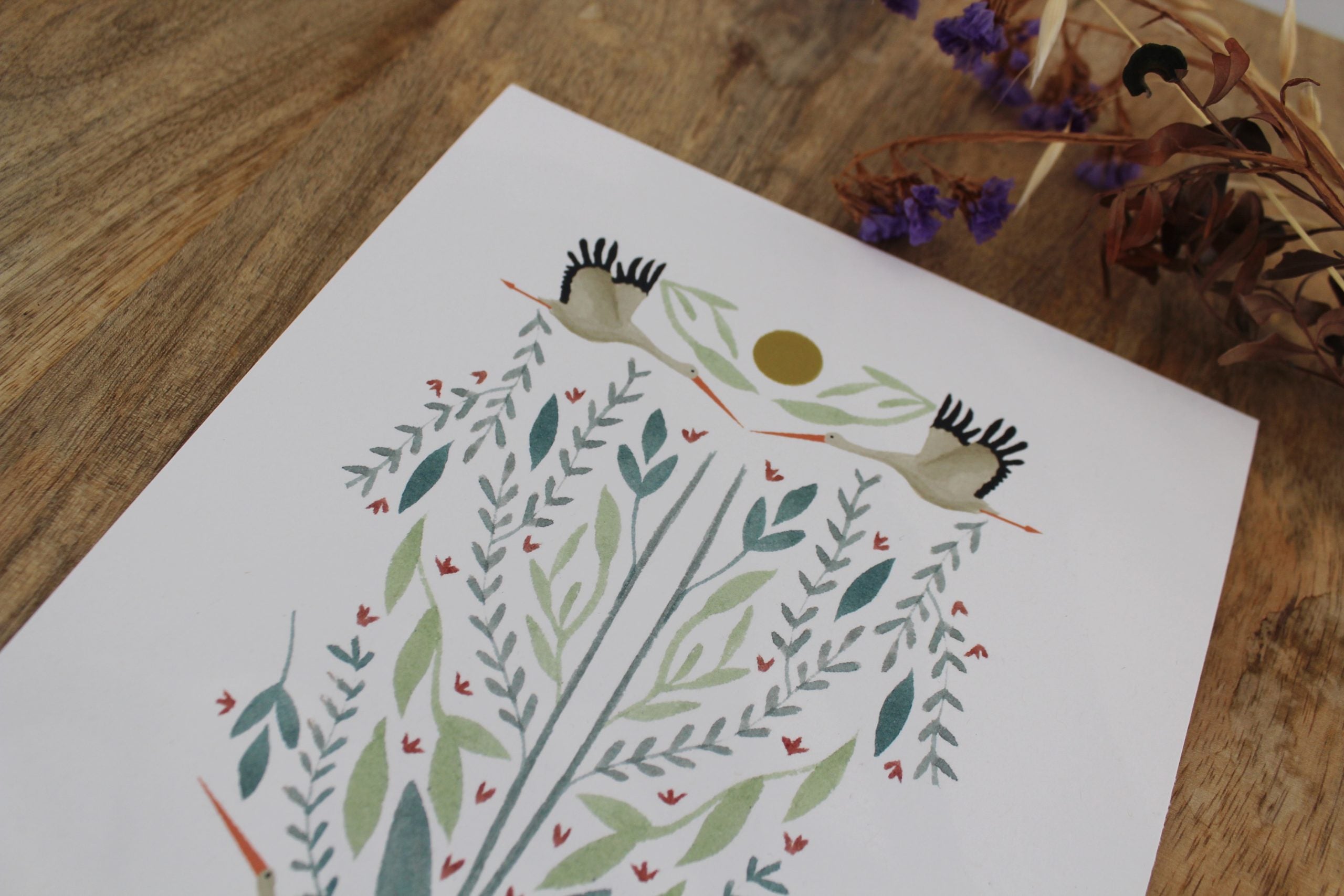 Cigüeñas simétricas - Lámina | Colección ARREI