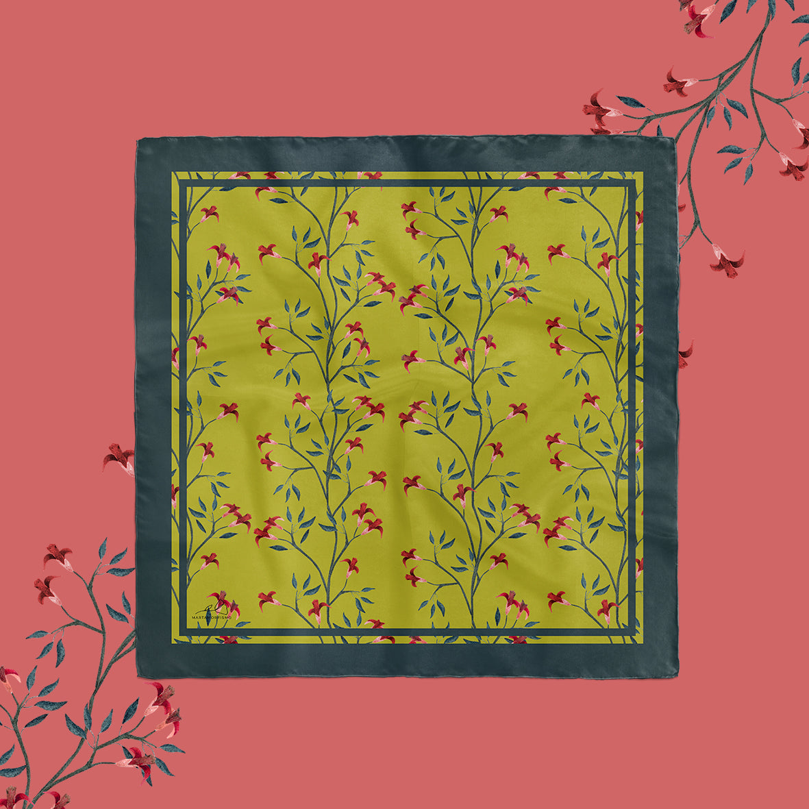 Pañuelo 70cm x 70cm Jardín Sagrado | Colección TUKUY